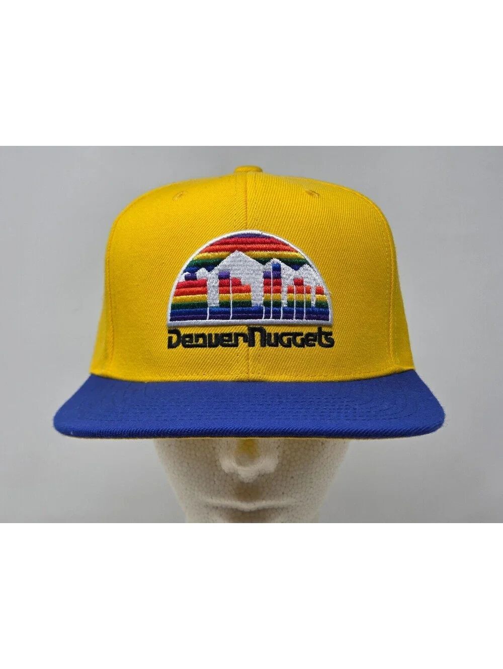 Mitchell & Ness Denver Nuggets Yellow Blue Snapback Hat Cap